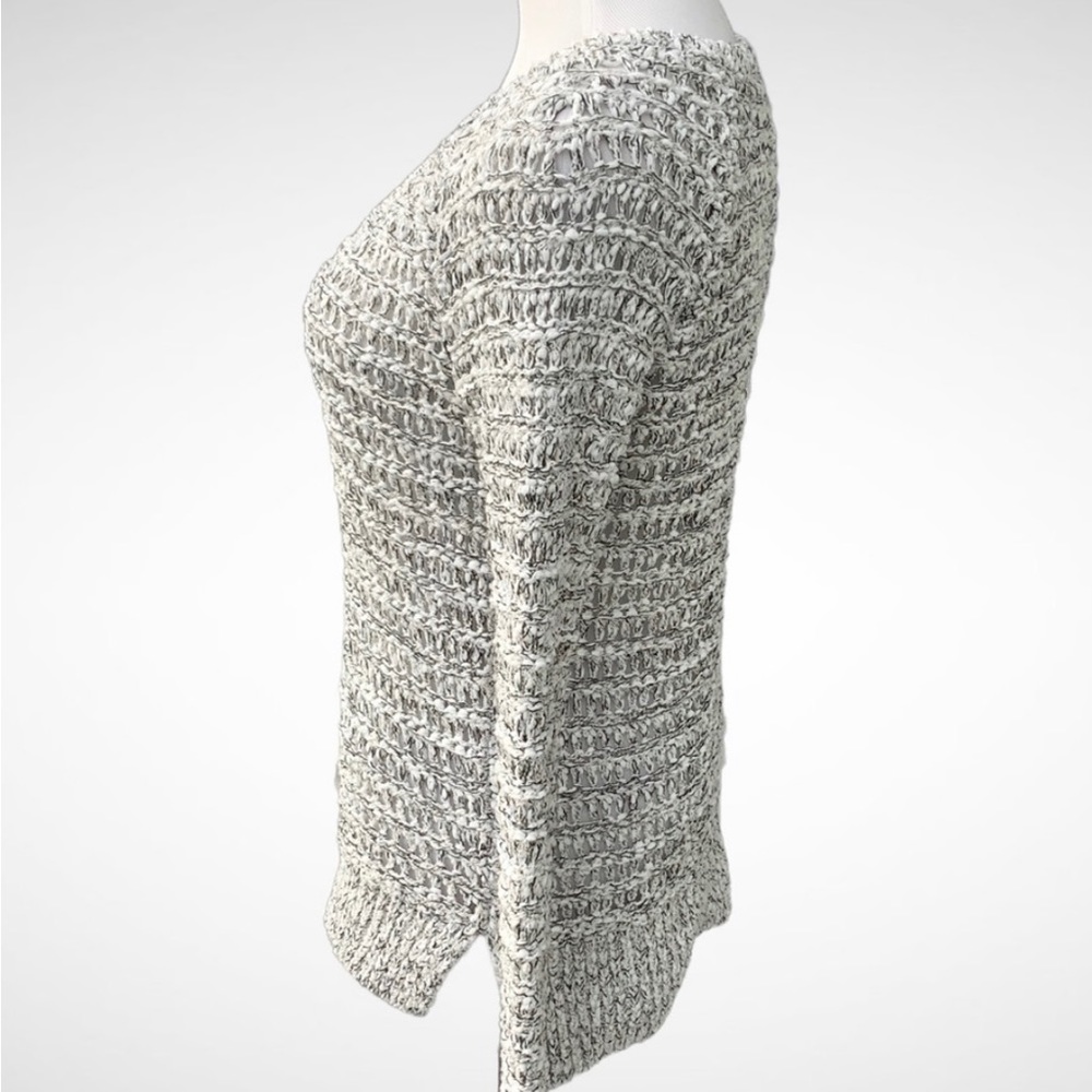 Loft Sweater Open-Weave V-Neck Pullover